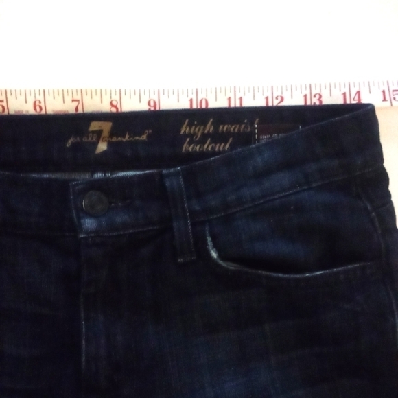 7 For All Mankind Dark Blue Boot Cut Jeans - Picture 6 of 10